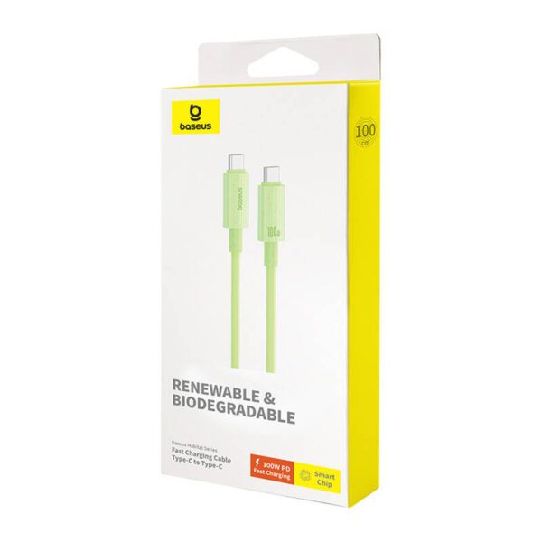 Fast Charging cable Baseus USB-C to USB-C Habitat Series 1m 100W (green) - Image 8