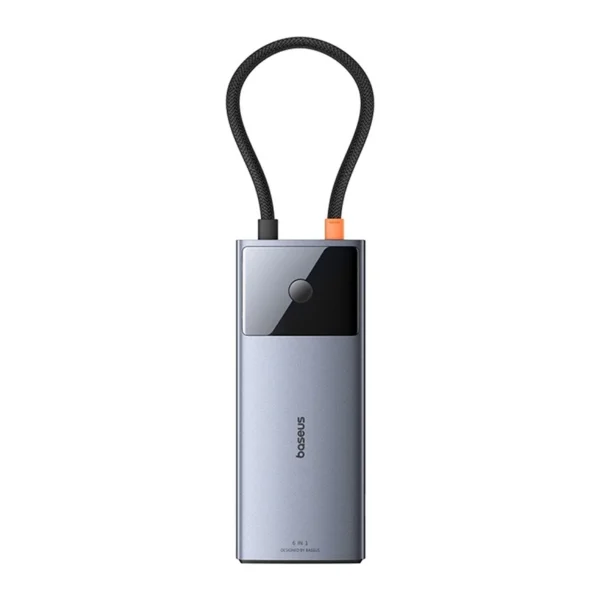Hub 6in1 Baseus Metal Gleam 2 Series, USB-C to 2xUSB 3.0 +USB-C + HDMI + USB-C PD + Ethernet RJ45 - Image 2