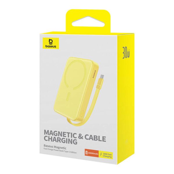Powerbank Baseus Magnetic Mini 10000mAh 30W MagSafe (yellow) - Image 7
