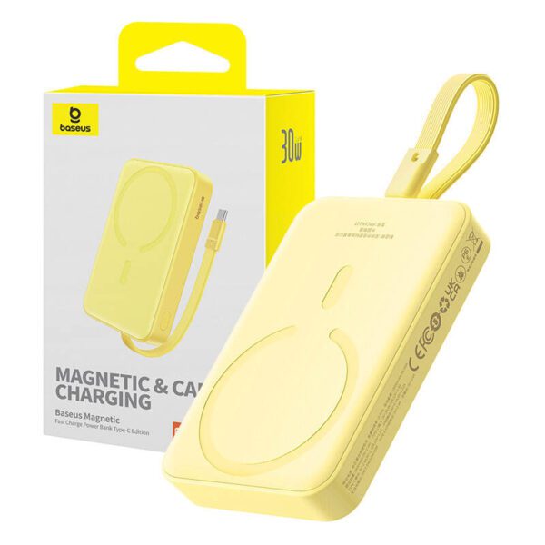 Powerbank Baseus Magnetic Mini 10000mAh 30W MagSafe (yellow) - Image 9