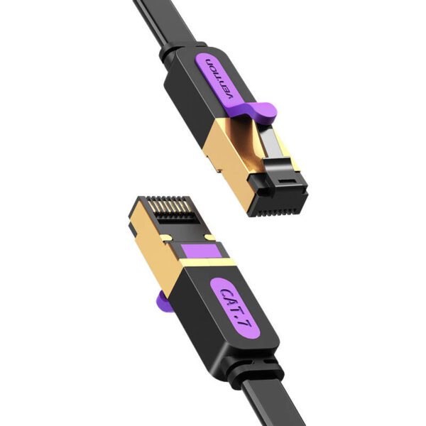 Flat Network Cable UTP CAT7 Vention ICABJ RJ45 Ethernet 10Gbps 5m Black - Image 3