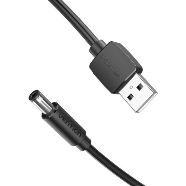 Power Cable USB 2.0 to DC 5.5mm Barrel Jack 5V Vention CEYBG 1,5m (black) - Image 3