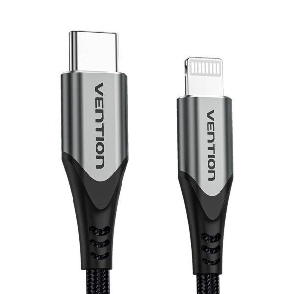 USB-C 2.0 to Lightning Cable Vention TACHH 2m MFi Gray - Image 2