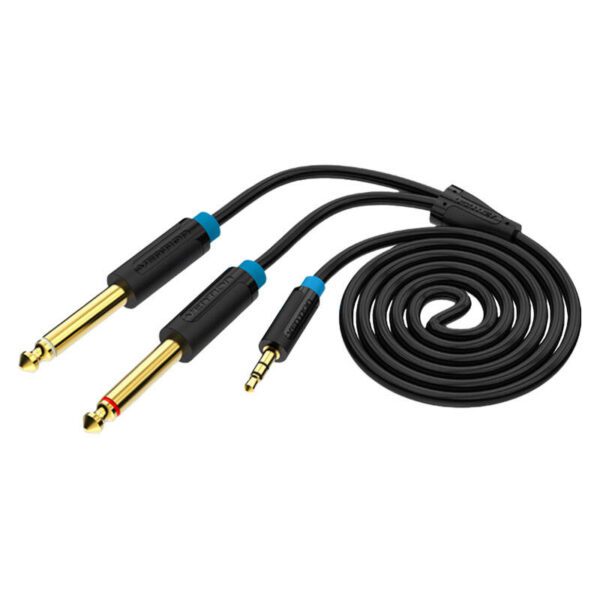 Audio Cable TRS 3.5mm to 2x 6.35mm Vention BACBJ 5m Black - Image 2