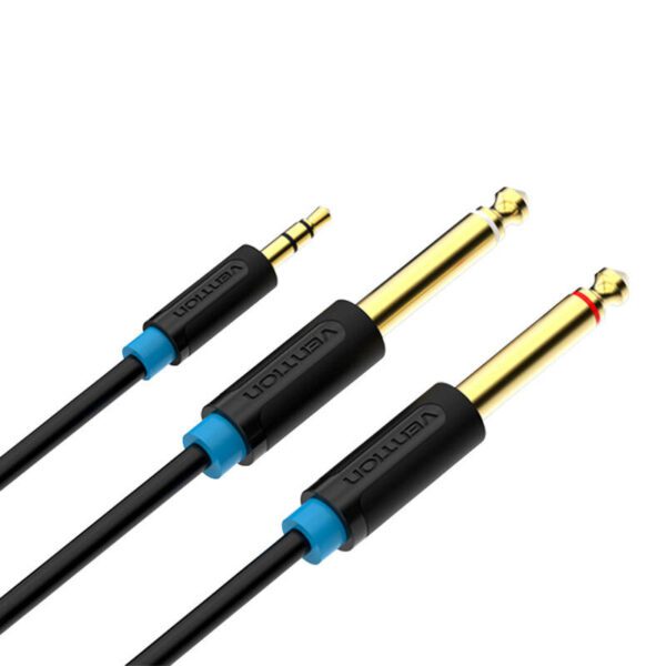 Audio Cable TRS 3.5mm to 2x 6.35mm Vention BACBJ 5m Black - Image 3