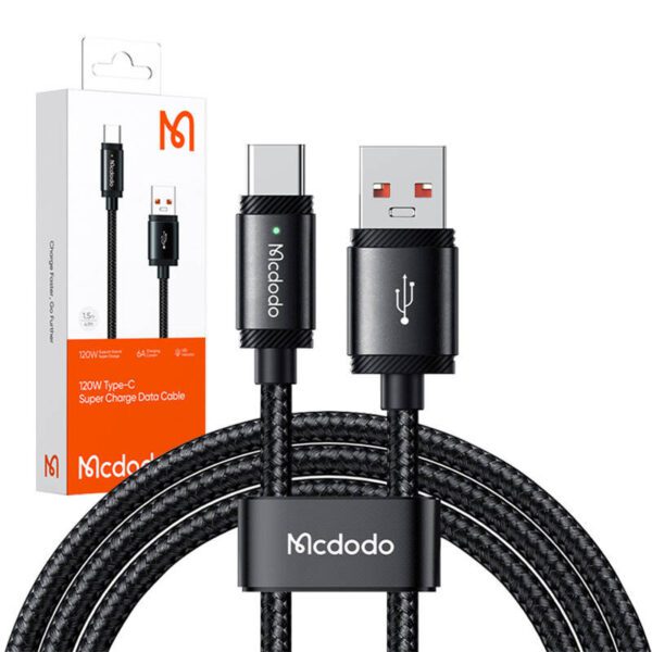 Cable USB-A to USB-C Mcdodo CA-4730, 120W, 1,5m (black) - Image 7