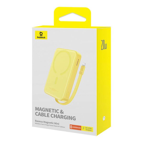 Powerbank Baseus Magnetic Mini 10000mAh, USB-C 20W MagSafe (yellow) - Image 8