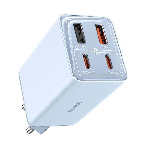 Baseus GAN6 Pro Fast Charger, 2xUSB-C + 2xUSB, 65W (blue) - Image 4