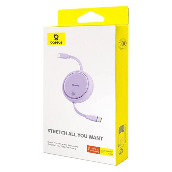 Cable USB-C to USB-C Baseus Free2Draw, PD, 100W, 1m (purple) - Image 7