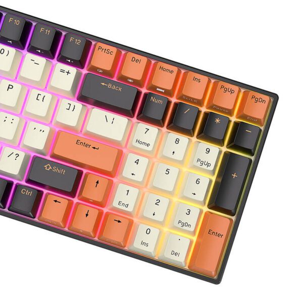 Mechanical keyboard Royal Kludge RK100 RGB, brown switch (black-orange) - Image 3