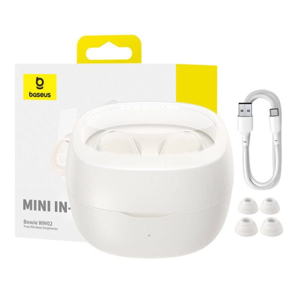 Wireless headphones Baseus Bowie WM02 TWS, Bluetooth 5.0 (white) OS - Image 10