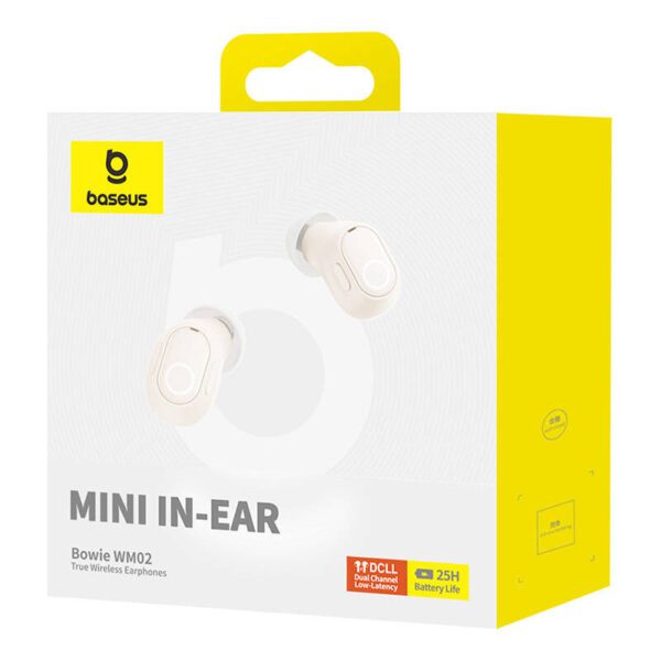 Wireless headphones Baseus Bowie WM02 TWS, Bluetooth 5.0 (white) OS - Image 8