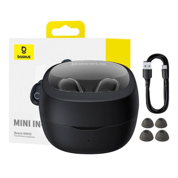 Wireless headphones Baseus Bowie WM02 TWS, Bluetooth 5.0 (black) OS - Image 10