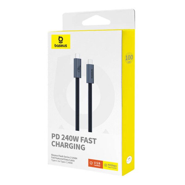 Quick Charge USB-C Baseus Flash 240W 1m (black) - Image 8