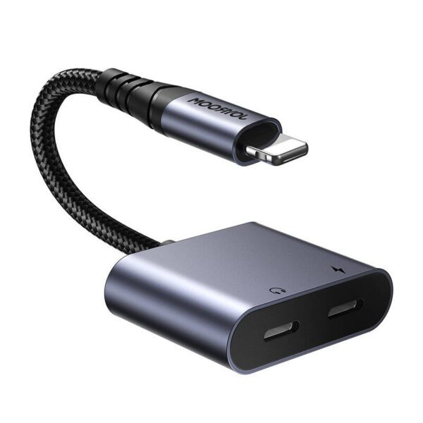 2-in-1 Audio adapter Joyroom SY-L02 Lightning to Double Lightning (black) - Image 2