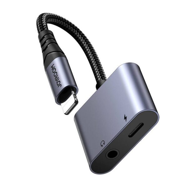 2-in-1 Audio adapter Joyroom SY-L01 Lightning to 3.5mm + Lightning (black) - Image 6
