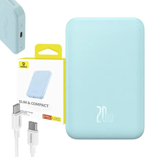 Magnetic Mini Powerbank Baseus 5000mAh, USB-C 20W (blue) - Image 10