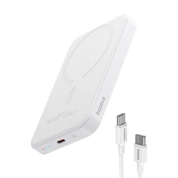 Magnetic Mini Powerbank Baseus 5000mAh, USB-C 20W (white) - Image 7