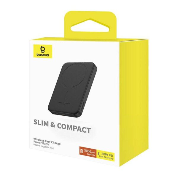 Magnetic Mini Powerbank Baseus 5000mAh, USB-C 20W (black) - Image 18