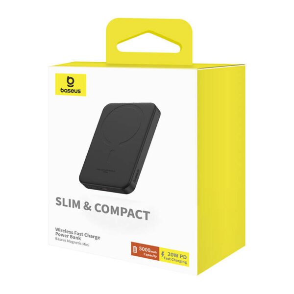 Magnetic Mini Powerbank Baseus 5000mAh, USB-C 20W (black) - Image 8