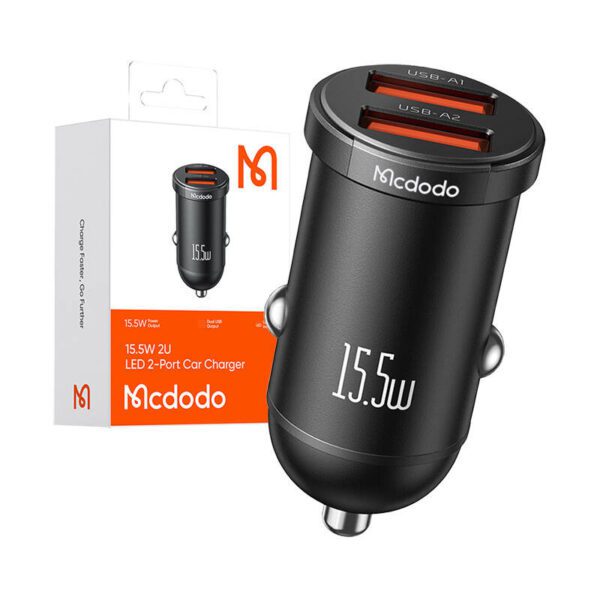 Mcdodo CC-2950 car charger, 2x USB, 15.5W (black) - Image 3