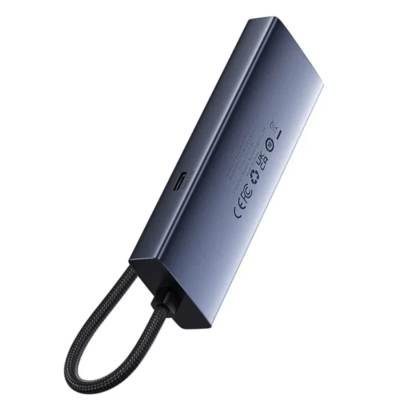 Hub Baseus UltraJoy Series Lite 4-Port (USB to USB 3.0*3+RJ45*1+USB-C 5V) (gray) - Image 3