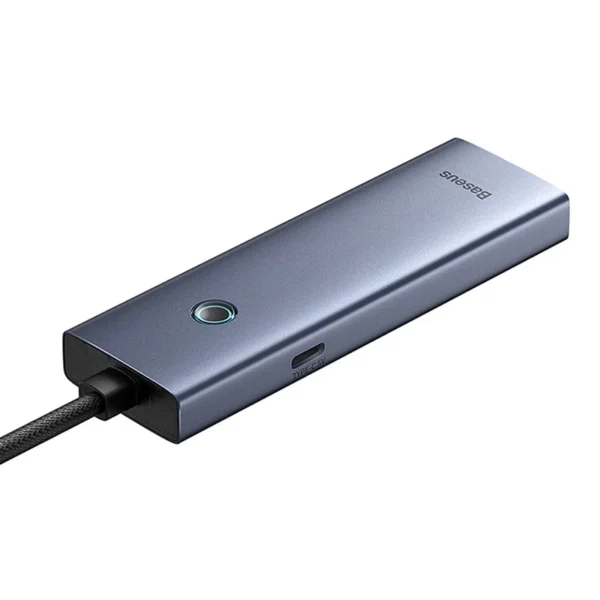 Hub Baseus UltraJoy Series Lite 4-Port (USB to USB 3.0*3+RJ45*1+USB-C 5V) (gray) - Image 4