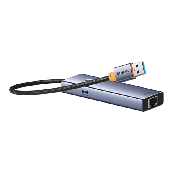 Hub Baseus UltraJoy Series Lite 4-Port (USB to USB 3.0*3+RJ45*1+USB-C 5V) (gray) - Image 6