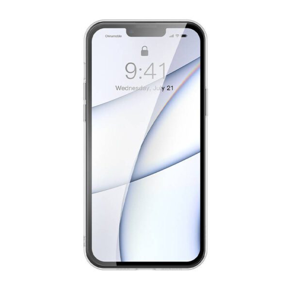 Baseus Frosted Glass Case for iPhone 13 Pro (black) + tempered glass - Image 2