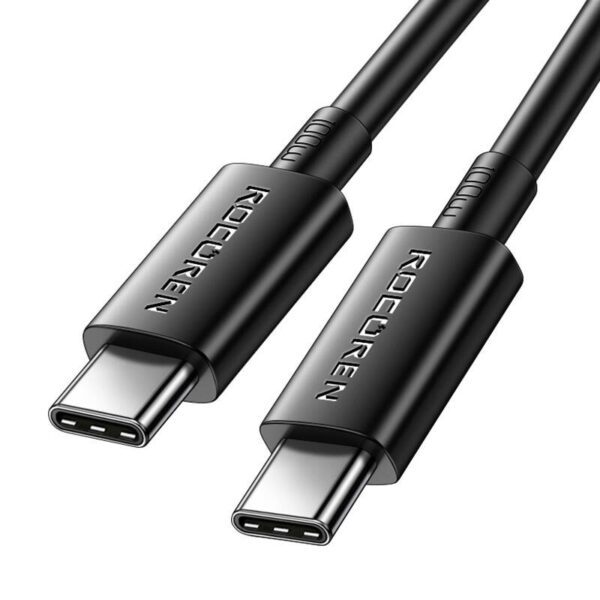 Fast Charging cable Rocoren USB-C to USB-C Simples Series 100W, 1m (black) - Image 2