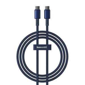 Cable USB-C do USB-C Baseus Tungsten Gold, 100W, 1m (niebieski)