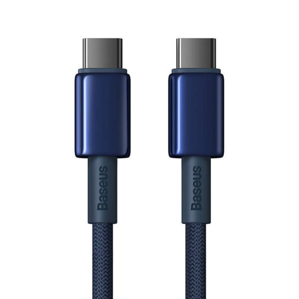 Cable USB-C do USB-C Baseus Tungsten Gold, 100W, 1m (niebieski) - Image 3