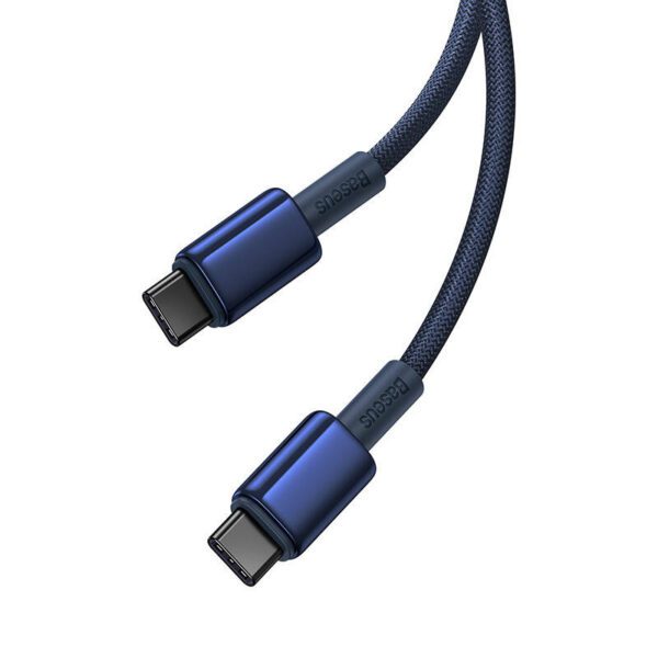 Cable USB-C do USB-C Baseus Tungsten Gold, 100W, 1m (niebieski) - Image 5