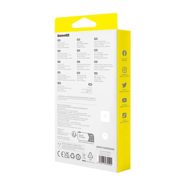 Cable USB-C do USB-C Baseus Tungsten Gold, 100W, 1m (niebieski) - Image 7