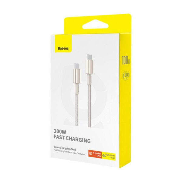 Cable USB-C do USB-C Baseus Tungsten Gold, 100W, 1m (złoty) - Image 7