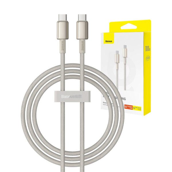 Cable USB-C do USB-C Baseus Tungsten Gold, 100W, 1m (złoty) - Image 8