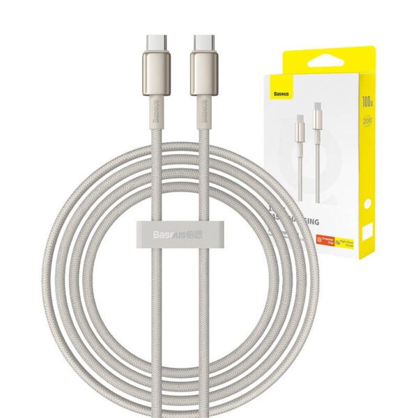 Cable USB-C do USB-C Baseus Tungsten Gold, 100W, 2m (złoty) - Image 8