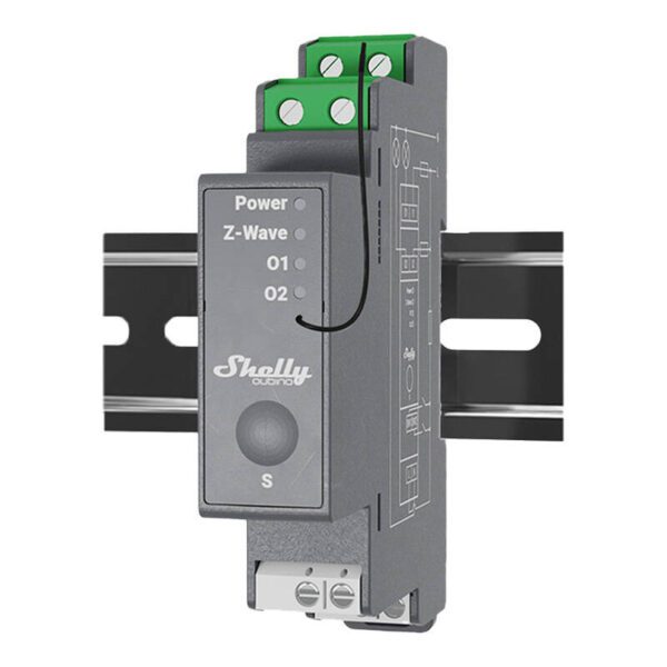 Shelly Qubino Pro 2 DIN rail Relay, 2-channel, Z-Wave - Image 2