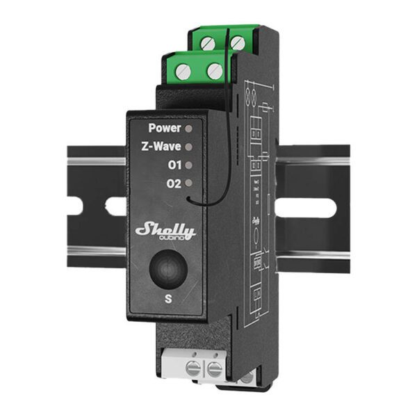 Shelly Qubino Pro 2PM DIN rail Relay, 2-channel, Z-Wave (Power measurement) - Image 2
