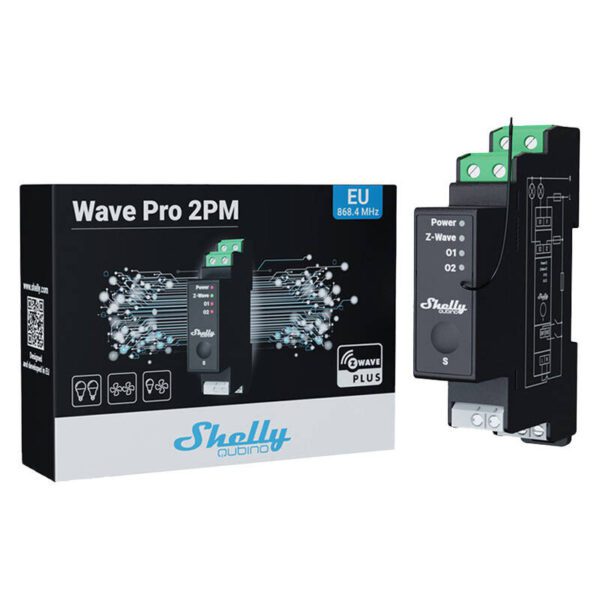 Shelly Qubino Pro 2PM DIN rail Relay, 2-channel, Z-Wave (Power measurement) - Image 3
