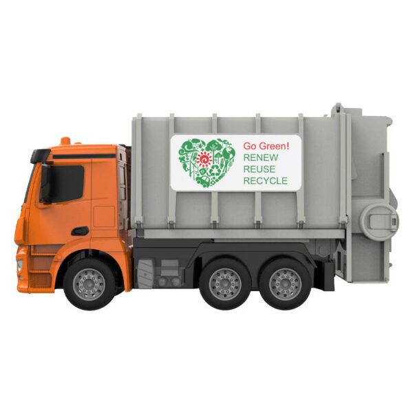 Remote control RC garbage truck 1:26 Double Eagle ( orange) Mercedes-Benz Antos E676-003 - Image 4