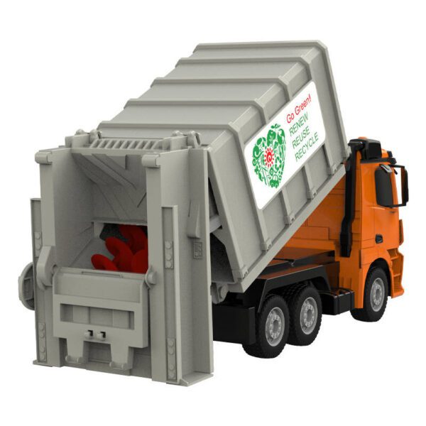 Remote control RC garbage truck 1:26 Double Eagle ( orange) Mercedes-Benz Antos E676-003 - Image 5