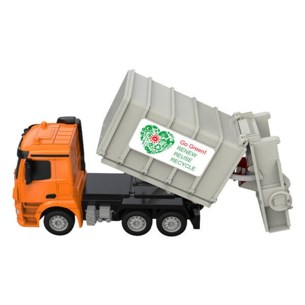 Remote control RC garbage truck 1:26 Double Eagle ( orange) Mercedes-Benz Antos E676-003 - Image 6