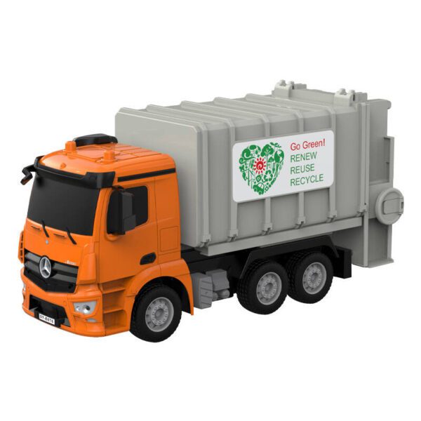 Remote control RC garbage truck 1:26 Double Eagle ( orange) Mercedes-Benz Antos E676-003 - Image 3