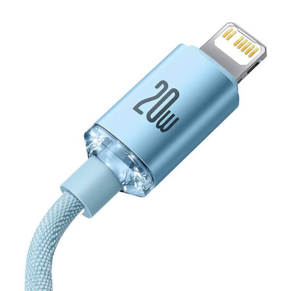 Kabel USB-C do iP Baseus Crystal Shine,  20W, 1.2m (niebieski) - Image 5