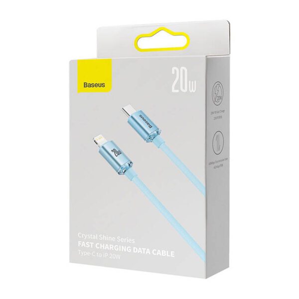 Kabel USB-C do iP Baseus Crystal Shine,  20W, 1.2m (niebieski) - Image 7