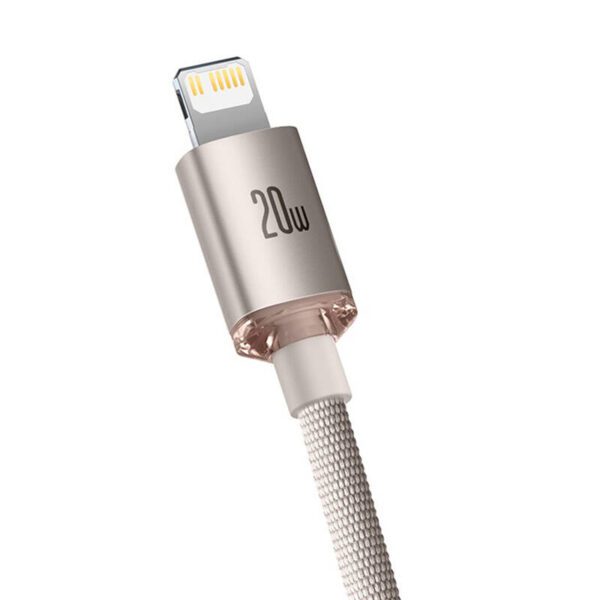 Kabel USB-C do iP Baseus Crystal Shine,  20W, 1.2m (różowy) - Image 3