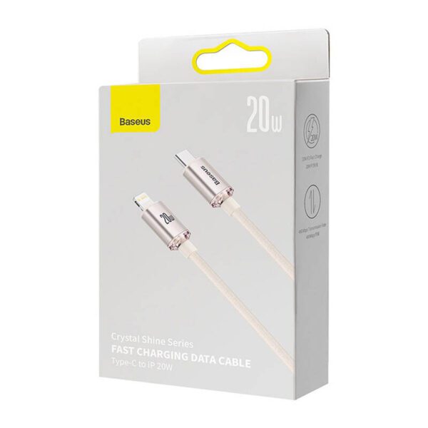 Kabel USB-C do iP Baseus Crystal Shine,  20W, 1.2m (różowy) - Image 7