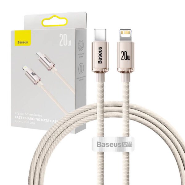Kabel USB-C do iP Baseus Crystal Shine,  20W, 1.2m (różowy) - Image 9