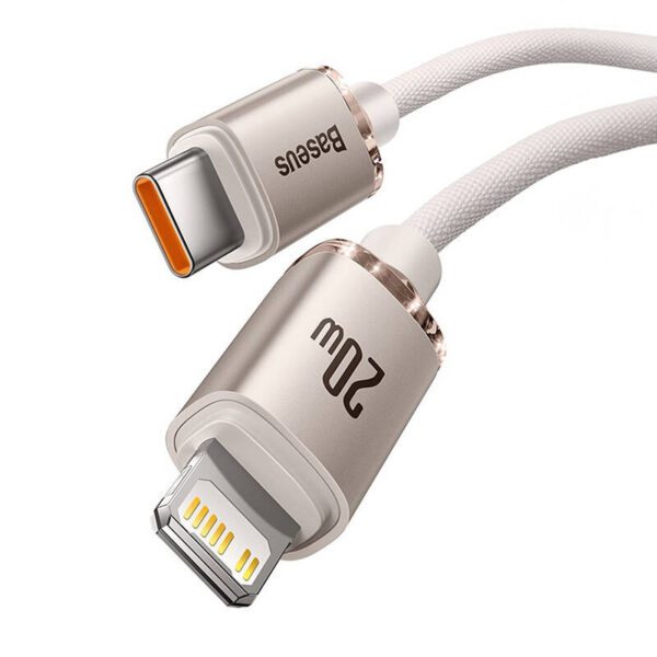 Kabel USB-C do iP Baseus Crystal Shine,  20W, 1.2m (różowy) - Image 2